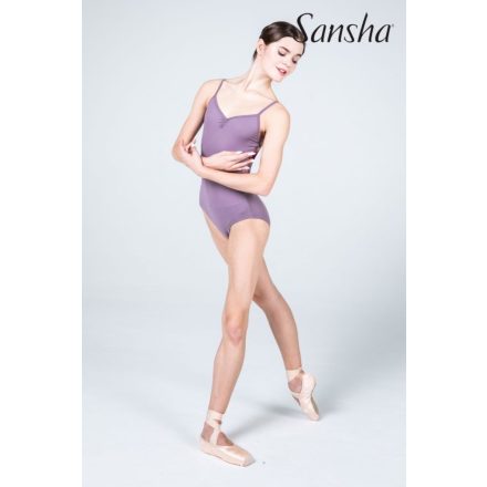 Sansha 50BA1008P-F Eva Poppins Tricou de balet cu bretele subțiri și inserții florale