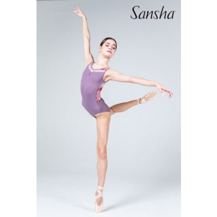 Sansha 50BA1014P-F Catalan Princess Tricou de balet fără mâneci, cu inserții florale