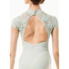 Sansha Djenna short sleeve turtleneck dress with velvet print 50BA1065P