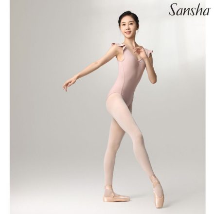 Sansha 50BA1139P-FB Gunilla Tricou de balet de balet fără mâneci cu volane și volănașe