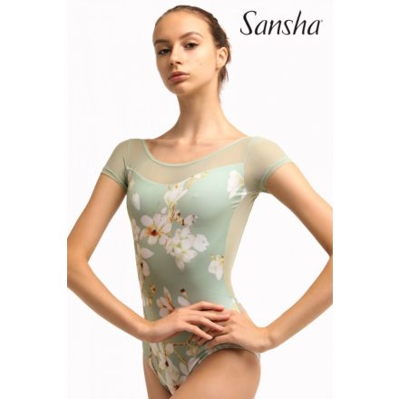 Sansha 50BA1155P/FB Tanztrikot mit aufgedrucktem Julienne-Muster, japanische Ärmel