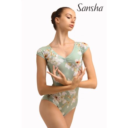 Sansha 50BA1156P/FB Marie-Chantal Tricou de balet imprimată cu mâneci japoneze