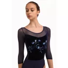 Sansha 50BA1158V-B Agate virágos, bársony betétes, 3/4-es ujjú balett dressz