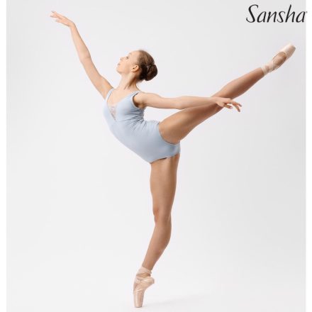 Sansha 50BB1140 Tricou de balet cu bretele subțiri și broderie