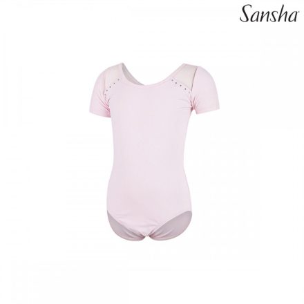 Sansha 51BO1005N-F Junon tulle inset, short-sleeved ballet dress with rhinestones