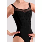 Bloch L50013 Costum de balet fără mâneci, cu croială inspirată de corset și broderie