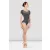Bloch short-sleeved dress, V-back, with woven pattern L9242