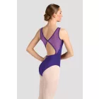 Bloch M50005 Body cu decolteu bărcuță, spate din tul și imprimeu cu puncte