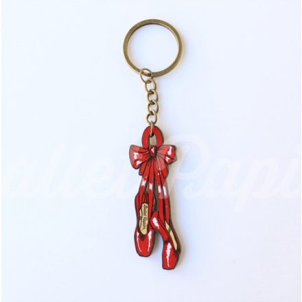 Ballet Papier KR02 The Red Shoes Pointe Shoes Keychain