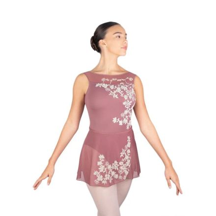 Fustă Leonie din dantelă, microfibră de culoare cafea cu dantelă bordeaux