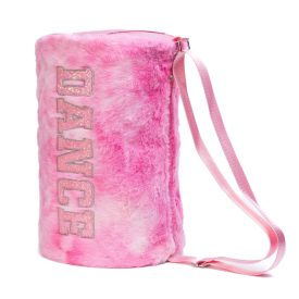   Geantă de copii Capezio, în formă de butoi, cu decorațiune pufoasă, Roz