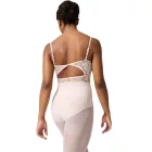 Capezio Elsa Leotard cu bretele subțiri, inserții din tulle și detalii decorative