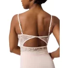 Capezio Elsa Leotard cu bretele subțiri, inserții din tulle și detalii decorative