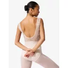 Capezio F12702W Cristobal – leotard fără mâneci, cu croială tip corset și inserții din tulle
