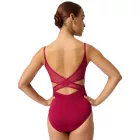 Capezio F12710W Kordes – leotard cu bretele subțiri, inserții din tulle și bretele încrucișate