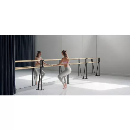 Dinamica Ballet Pina Fix Fitness Bodenmontierte Doppel-Ballettstangen-Halterung