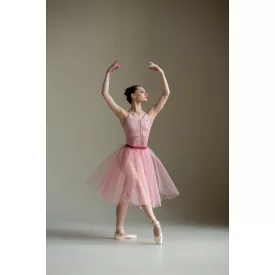   Grand Prix Dancewear Poesie/Arabella spagetti pántos, behúzós alap dressz, bársony betéttel