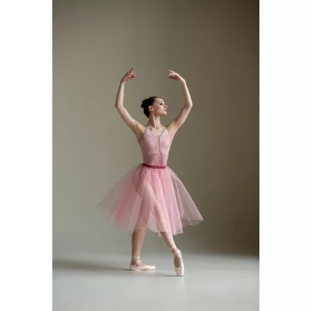 Grand Prix Dancewear Poesie/Arabella spagetti pántos, behúzós alap dressz, bársony betéttel