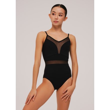 Grishko DA4038MP Roxanne spaghetti-strap leotard with tulle inserts