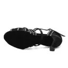 HROY L510 Pantofi de dans latino cu barete multiple și strasuri