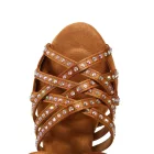 HROY L510 Pantofi de dans latino cu barete multiple și strasuri