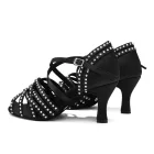 HROY L510 Pantofi de dans latino cu barete multiple și strasuri