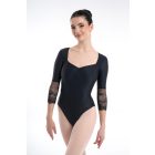 Intermezzo rochie cu maneci 3/4, insertie din dantela 31695