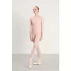 Intermezzo costum de balet cu decolteu tip bărcuță, mâneci 3/4 și inserție din tul, 31712