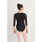 Intermezzo Ballettanzug mit Bootsausschnitt, 3/4-Ärmeln und Tülleinsatz, 31712