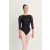 Intermezzo boat neck ballet leotard with 3/4 sleeves and tulle insert, 31712