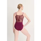 Intermezzo spaghetti strap ballet leotard with lace insert, 31716