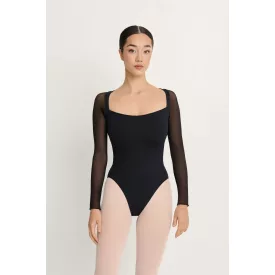   Intermezzo 31731 body de balet cu mânecă lungă, inserții din tul și mâneci din tul