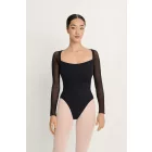 Intermezzo 31731 long sleeve leotard with tulle inserts and tulle sleeves