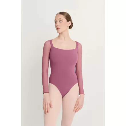 Intermezzo 31731 long sleeve leotard with tulle inserts and tulle sleeves