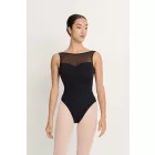 Intermezzo 31733 boat neckline leotard with tulle inserts