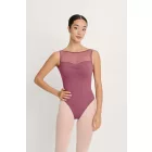 Intermezzo 31733 boat neckline leotard with tulle inserts