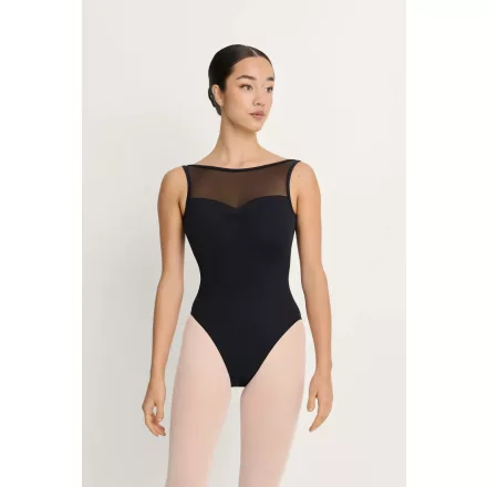Intermezzo 31733 boat neckline leotard with tulle inserts