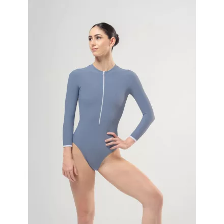 Mara Aura body de balet cu guler înalt, mânecă lungă și fermoar