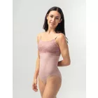 Body de balet Mara Chloe cu inserții de dantelă și bretele tip sutien