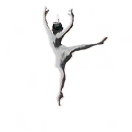 Mikelart POINTE SHOES pandantiv de argint pe fir de bumbac cerat