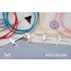 Mikelart Pupatelle ALLONGÉ ezüstmedál viaszolt pamutszálon