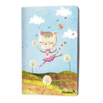 DanzArte “Dancing Cat On Meadow” A5 matt laminated notebook