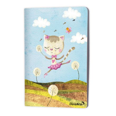 DanzArte “Dancing Cat On Meadow” A5 matt laminated notebook