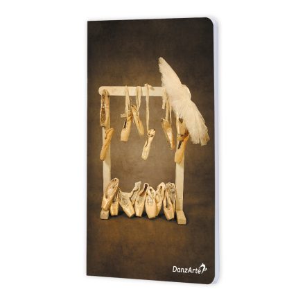 DanzArte “Hanging Pointe Shoes” A6 matt laminated notebook