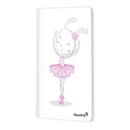 DanzArte “Dancing Bunny On Pointe” A6 matt laminated notebook