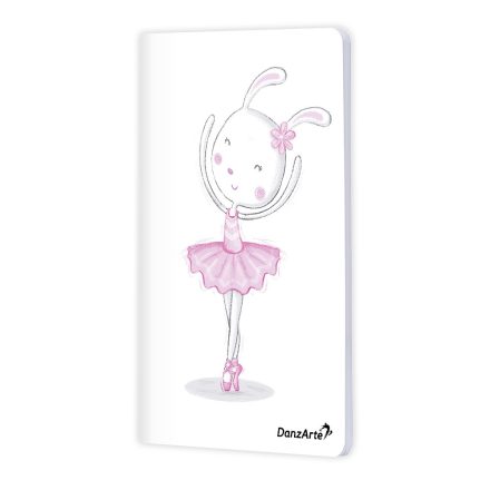 DanzArte “Dancing Bunny On Pointe” A6 Notebook matt, laminiert