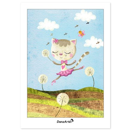 DanzArte “Dancing Cat On Meadow” Postcard