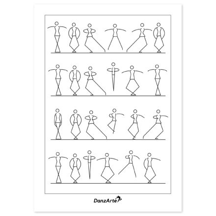 DanzArte képeslap “Stick Figures Dancing”