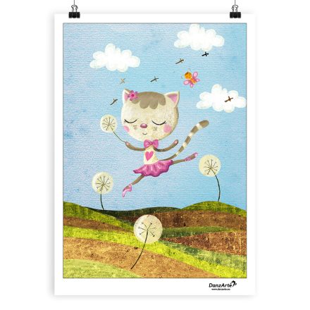 DanzArte poszter “Dancing Cat On Meadow”