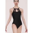 WM Aeglos high-neck sleeveless leotard with embroidered lace insert